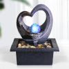Ferrisland Tabletop Water Fountain, Zen Meditation Indoor Waterfall Fountain, Heart Shape Decoration with LED Light for Home Office Bedroom Relaxation Decor, Gift Ideas view 1