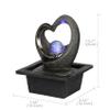 Ferrisland Tabletop Water Fountain, Zen Meditation Indoor Waterfall Fountain, Heart Shape Decoration with LED Light for Home Office Bedroom Relaxation Decor, Gift Ideas view 2