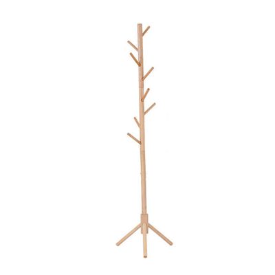 COAT RACK Solid Wood Floor Triangle Bracket Tree Hook Single Pole Hanger (Color : B)