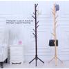 COAT RACK Solid Wood Floor Triangle Bracket Tree Hook Single Pole Hanger (Color : B) view 3