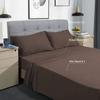 Amuze Bedding 300 TC Hypoallergenic Egyptian Cotton 4PCs Bed Sheet Set Solid (Chocolate, Twin, 14 Inches Pocket Size) view 2