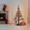 Alpine Corporation 53" H Indoor/Outdoor Artificial Christmas Tree with LED Lights, Red, Christmas Decoration view 1