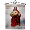Ornament Collection Sacred Heart of Jesus Garden Flag Set Wall Hanger Religious Faith Hope Grace Peace Dove Christian Religion Easter Small Decorative Gift Yard House Banner Made in USA 13 X 18.5 view 1