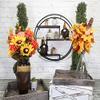 Admired By Nature, 23" Mounted Iron Circle Hanging Storage Shelving Floating Shelf 3 Tier Floating Circular Wall Decor Round Decorative Hanging Shelves, Sphere Shape Wall Shelf For Home, Black, 1 unit view 2