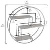 Admired By Nature, 23" Mounted Iron Circle Hanging Storage Shelving Floating Shelf 3 Tier Floating Circular Wall Decor Round Decorative Hanging Shelves, Sphere Shape Wall Shelf For Home, Black, 1 unit view 3