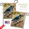 Blue Jay Floral Garden Flag Set with Stand Friends Flamingo Hummingbird Cardinal Peacock Springtime Natural Wildlife Small Decorative Gift Yard House Banner Double-Sided Made In USA 13 X 18.5 view 3