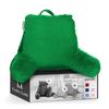 Clara Clark Reading Pillow, Back Rest Pillow for Sitting in Bed with Arms for Kids & Adults - Premium Shredded Memory Foam TV Sit Up Pillow - Medium, Green view 1
