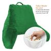 Clara Clark Reading Pillow, Back Rest Pillow for Sitting in Bed with Arms for Kids & Adults - Premium Shredded Memory Foam TV Sit Up Pillow - Medium, Green view 2