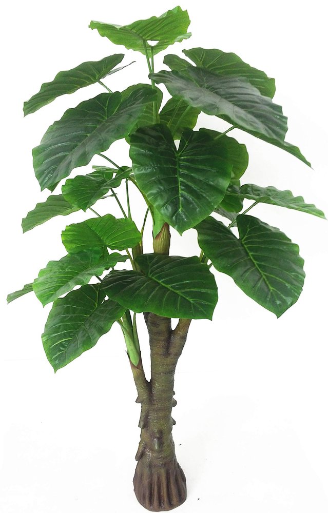 AMERIQUE Gorgeous & Unique 6 Feet Royal Hawaiian Elephant Ear Artificial Plant with Giant Leaves, UV Protection, Feel Real Tech., Standable