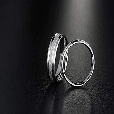 Bansriracha 1PCS Silver Rings for Men/Women 100% Real 925 Sterling Silver Frosted Flakes Ring Couple Jewelry Finger Ring (9)