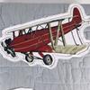 Bi-Planes Sky Hawk Skyhawk Airplanes 3PC Full Queen Quilt and Sham Set Appliqu Red Airplanes on Gray Background  view 2