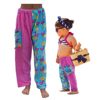 Paradise Towelwear Co. Towel Pants for Swimmers  Cotton Terry Towel Pants  Beach Coverup  Resort Wear  Swim wear Pink