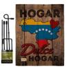 Country Venezuela Hogar Dulce Garden Flag Set with Stand Regional Nation International World Particular Area Small Decorative Gift Yard House Banner Double-Sided Made In USA 13 X 18.5 view 1