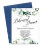 Modern Floral Rehearsal Dinner Invitation Personalized, White Floral with Greenery, Your choice of Quantity and Envelope Color view 1