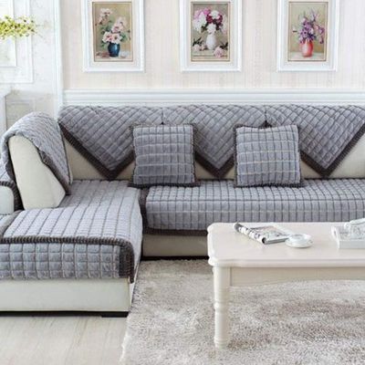 SVIO-SOFACOVER Sofa Mats Non-Slip Sofa Cover Gray Sofa Cushion Slip Towel Couch Cover for Dogs Cats Home Furniture One Piece,43"x71"