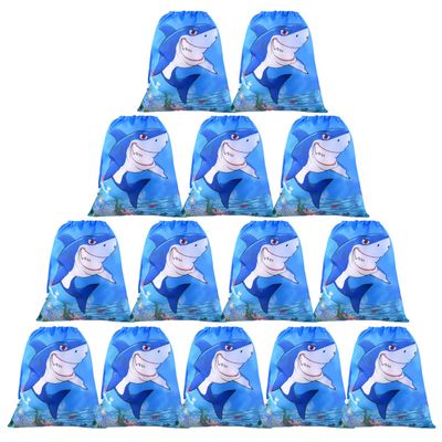 Fepito 12 Pack Shark Drawstring Bags - Shark Party Favors & Goodie Bags for Shower Party
