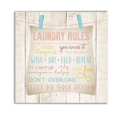 Laundry Rules Gallery Wrapped Canvas Wall Art