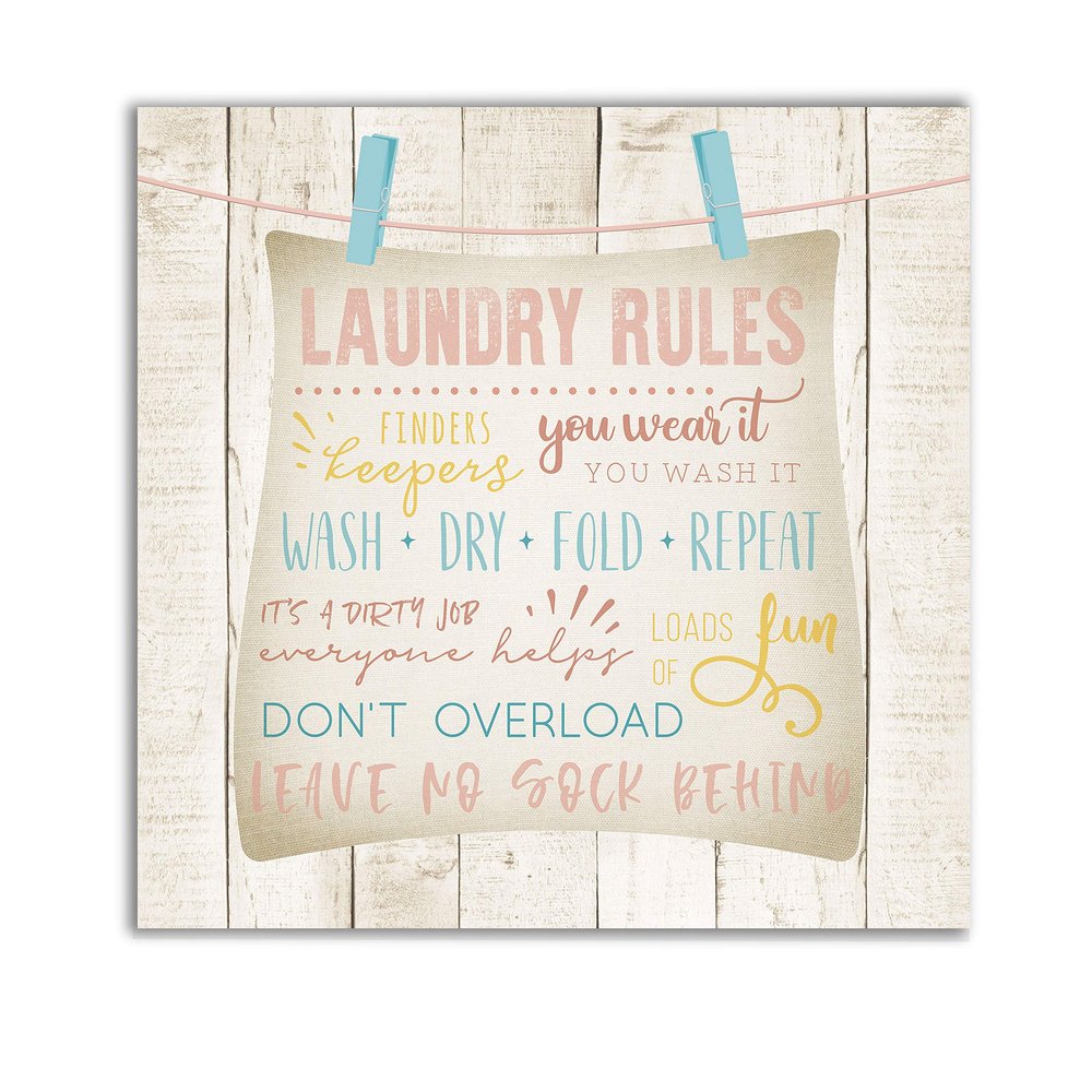 Laundry Rules Gallery Wrapped Canvas Wall Art