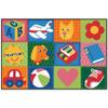 Carpets for Kids KID$Value 48.25 Toddler Fun Squares Nursery Classroom Rug 4ft x 6ft Rectangle Multi Color view 1