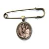 1, 2 or 3 Custom Photo Groom Wedding Memorial Lapel Boutonniere Pin in Silver or Bronze Finish (1 Photo Bronze Pin) view 1