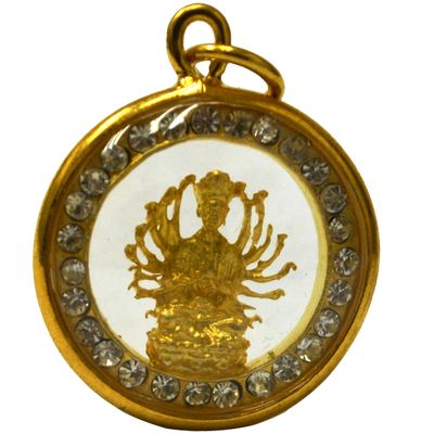 Jewelry Pendants Carving Buddha Goddess of Mercy Guanyin Kuan Yin Amulets Statue