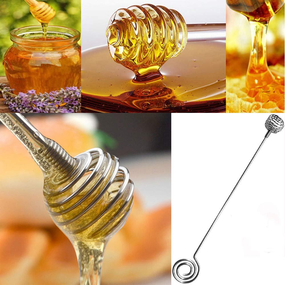 ZHONGJIUYUAN 10PCS Stainless Steel Honey Spoon 8inch
