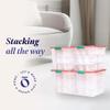 HOMZ 4-Pack Holiday Tote, Clear Plastic Storage Bins w/ Lids & Dividers, 31 Quart, Red - Stackable Organizing Containers for Home, Garage, and Office view 3