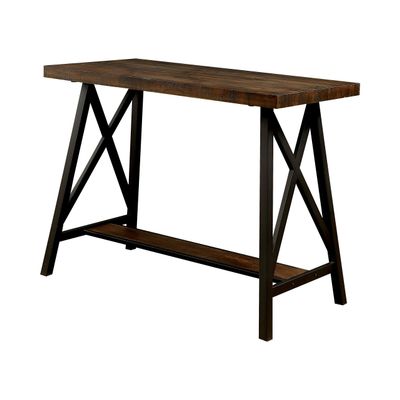 24/7 Shop at Home Deonne Pub Table, Medium Weathered Oak and Black