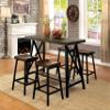 24/7 Shop at Home Deonne Pub Table, Medium Weathered Oak and Black view 2