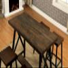 24/7 Shop at Home Deonne Pub Table, Medium Weathered Oak and Black view 4
