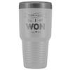 Breast Cancer Survivor Gift Personalized 30 Tumbler Came We Fought Won Engraved With Name And Year (Red) view 1