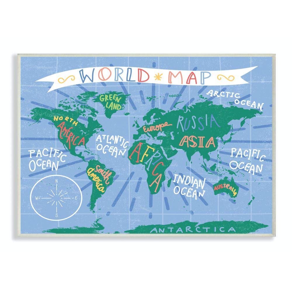 Kids World Map Colorful Nursery Design