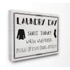 Stupell Industries Laundry Day Funny Word Black and White Wood Textured Design view 1