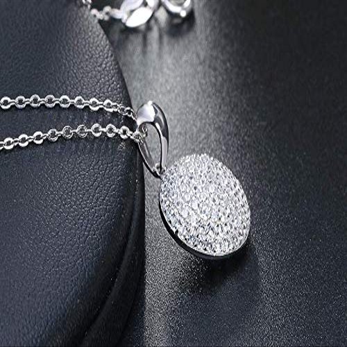 Bansriracha Trendy Round 925 Sterling Silver Jewelry Pendant AAA CZ Necklace with 45CM Chain SN60