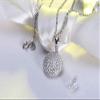 Bansriracha Trendy Round 925 Sterling Silver Jewelry Pendant AAA CZ Necklace with 45CM Chain SN60 view 3