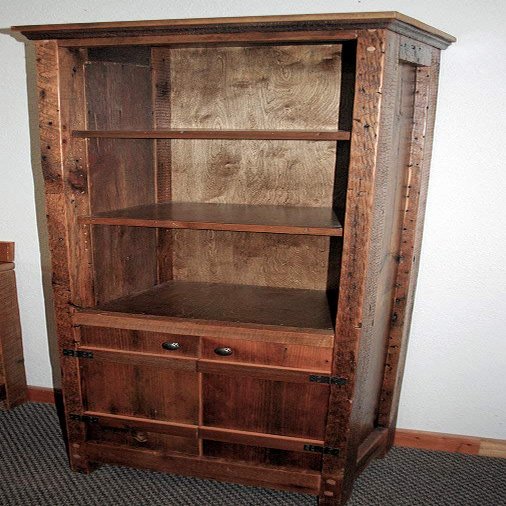 Barnwood Linen Closet with Shelves