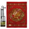 Chinese New Year Luck Arrive Burlap Garden Flag Set with Stand Lunar Good Prosperous Seasonal Arrival Blessing Small Decorative Gift Yard House Banner Double-Sided Made In USA 13 X 18.5 view 1