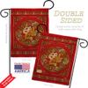 Chinese New Year Luck Arrive Burlap Garden Flag Set with Stand Lunar Good Prosperous Seasonal Arrival Blessing Small Decorative Gift Yard House Banner Double-Sided Made In USA 13 X 18.5 view 3