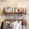 FKDEDN Iron Clothes Rack,Clothing Store Coat Rack,Wall Mount Clothes Display,Hanger Storage Rack,Floating Shelves (Size : 80x25x33cm) view 3