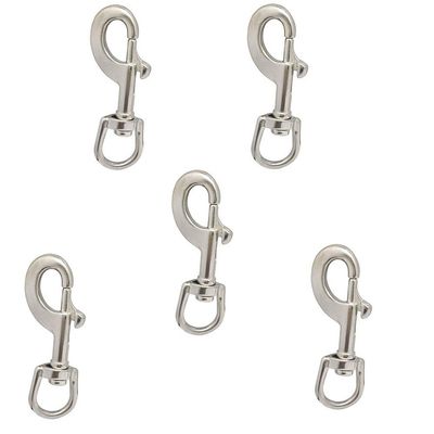 MH GLOBAL Swivel Eye Bolt Snap Hook Boat 360 Lbs Marine Stainless Steel 5 Pc 3/4'' x 90mm
