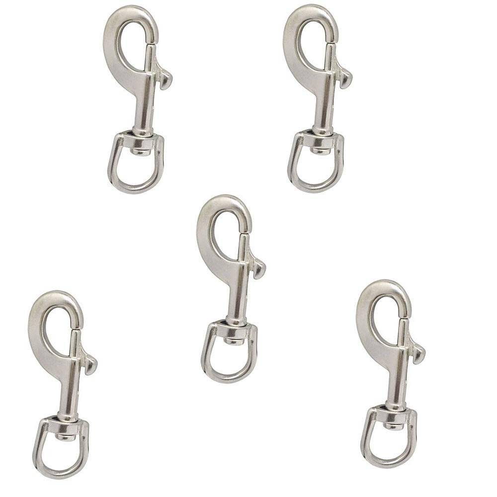 MH GLOBAL Swivel Eye Bolt Snap Hook Boat 360 Lbs Marine Stainless Steel 5 Pc 3/4'' x 90mm