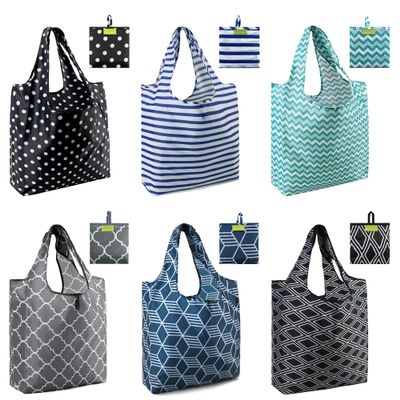 BeeGreen Grocery Bags | Reusable Gift Bags, Large Tote for Women & Foldable Beach Bag - 6 Pack Reusable Bag With Handles | Collapsible Cute Cloth Storage for Market, Holiday & Shopping | Washable