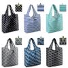BeeGreen Grocery Bags | Reusable Gift Bags, Large Tote for Women & Foldable Beach Bag - 6 Pack Reusable Bag With Handles | Collapsible Cute Cloth Storage for Market, Holiday & Shopping | Washable view 1