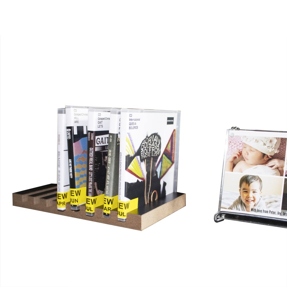 FixtureDisplays Modern Portable Mini CD Box Holder 8 Slot Storage Organizer Media Storage Rack 18473-1PK