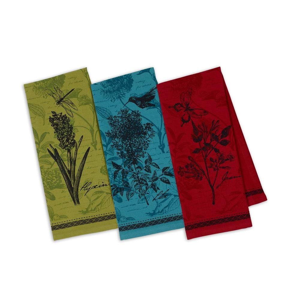 DII Design Imports Botanical Flowers Printed Dishtowels