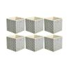 Amazon Basics Collapsible Storage Bins with Handle, Space-Saving, Breathable Cube Organizer, 10.5" x 10.5" x 11", Chevron Grey, 6-Pack view 1