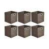 Amazon Basics Collapsible Fabric Storage Bins with Handle, Sturdy Space-Saving Cube Organizer, 10.5" x 10.5" x 11", Taupe, 6-Pack view 1
