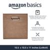 Amazon Basics Collapsible Fabric Storage Bins with Handle, Sturdy Space-Saving Cube Organizer, 10.5" x 10.5" x 11", Taupe, 6-Pack view 2