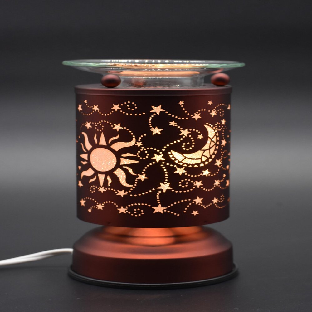 Sun Moon Stars Metal Lite-Touch Electric Aroma Lamp Oil and Wax Tart Warmer