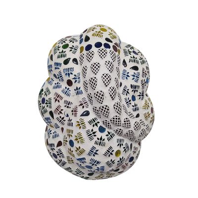 India Meets India Handicraft Ganesha Mosaic Hanging Lamp, Electric Lamp, Desk Lamp, Best Gifting Made by Awarded Indian Artisan